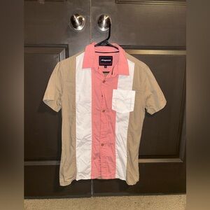 Aeropostale Coral and White Button-Up